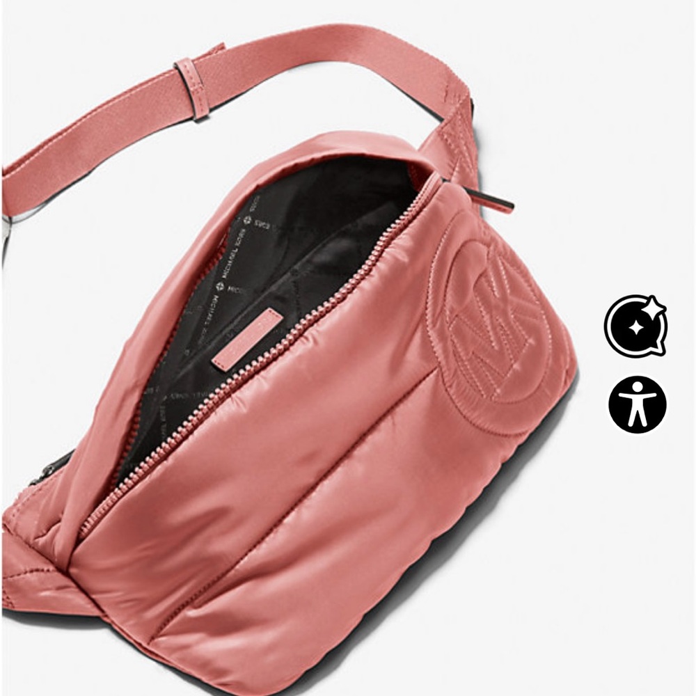 Michael Kors Rose Gold Quilted Belt Bag